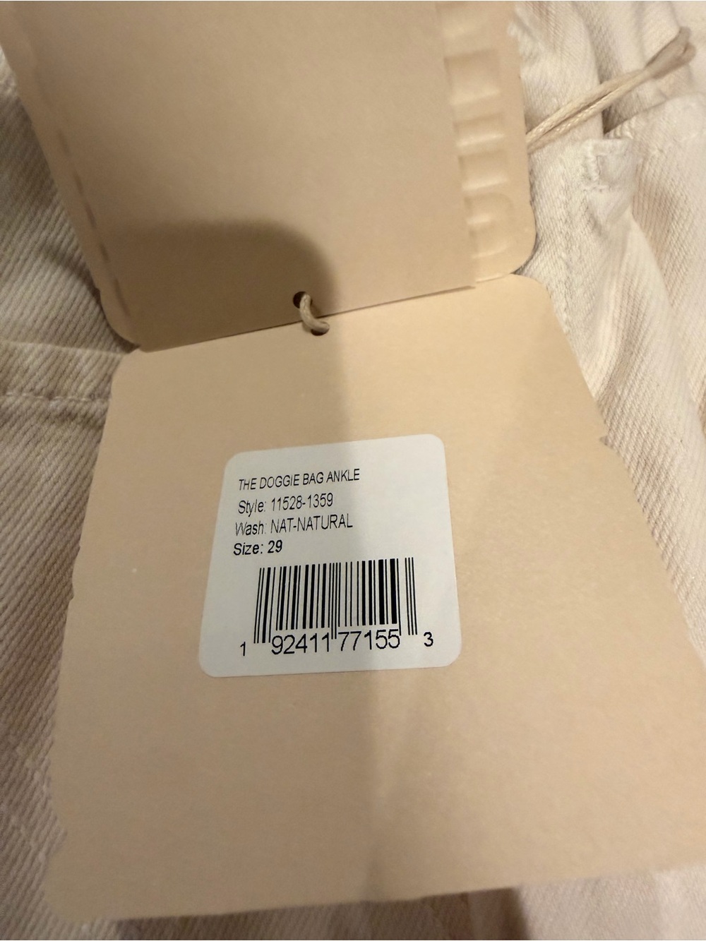 MOTHER Snacks-NWT-Neutral Cream Paperbag Waist Wide-Leg pants - Picture 9 of 9